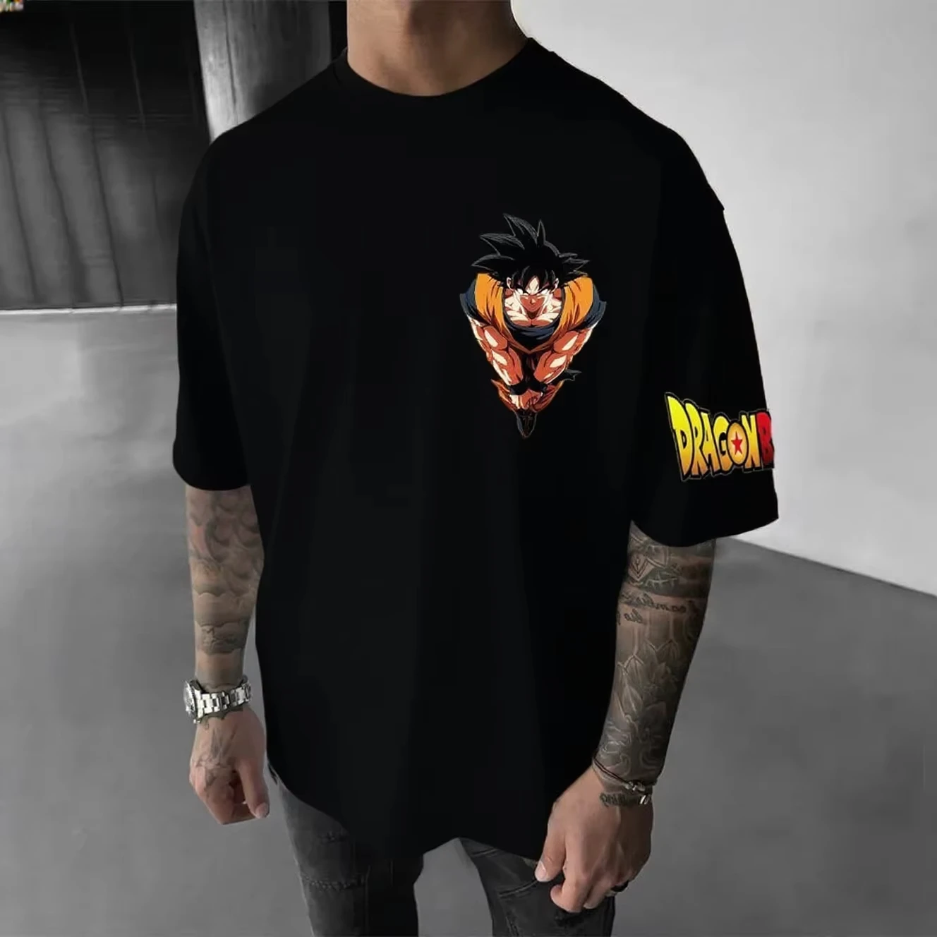 لعبة دراغون بول جوكو أنيمي المتضخم الرجال تي شيرتات قصيرة الاكمام القطن الشارع الشهير الصيف الجرافيك المحملة بلايز عادية ملابس رجالي عصرية