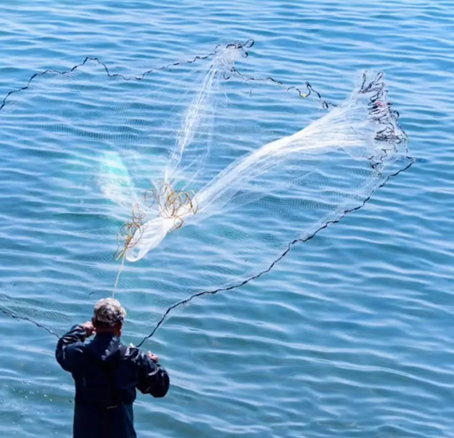 Rete da pesca americana aggiornata a mano 8/15/20/30m rete da pesca in Nylon rete per pesci colata a mano monofilamento rete da pesca leggera facile