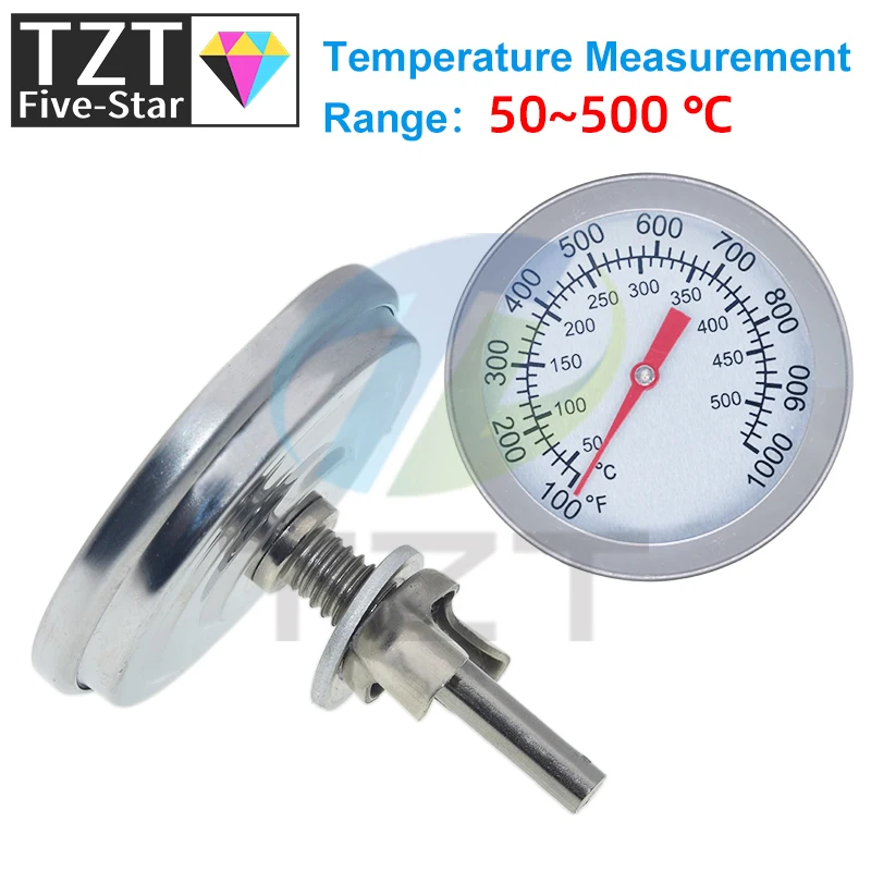 52 مللي متر 0-120 درجة مئوية البيتزا ميزان حرارة فرن الفولاذ المقاوم للصدأ في الهواء الطلق داخلي شواء موقد الشواء الحرارية الغذاء الطبخ