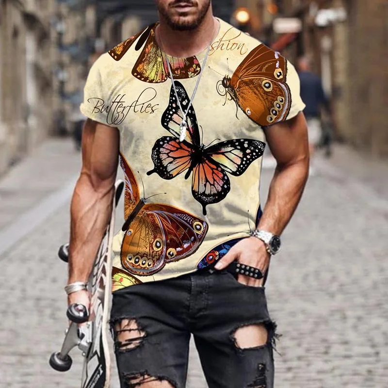 New 3D Print Butterfly Pattern Clothing  Fashion Men Women T-shirt Plus Size S-7XL Four Seasons Casual Oversized  Streetwear