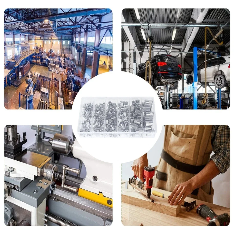 150 Stück M3 M4 M5 M6 M8 Nietmuttern Flachkopf Gewindeeinsatz Aluminium Nietmutter Nietmutternutsatz Kit
