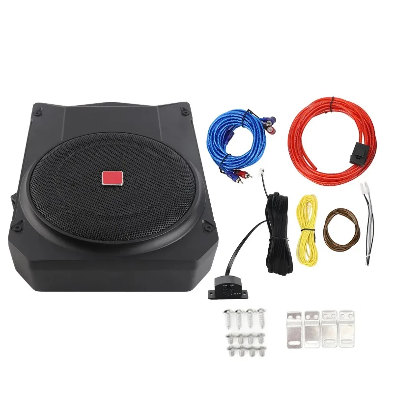 10 Inch Active Subwoofer Ultra Thin 800W 2.5 Ohms Under Seat Powered Car Subwoofer with Controller for Vehicle Sound System