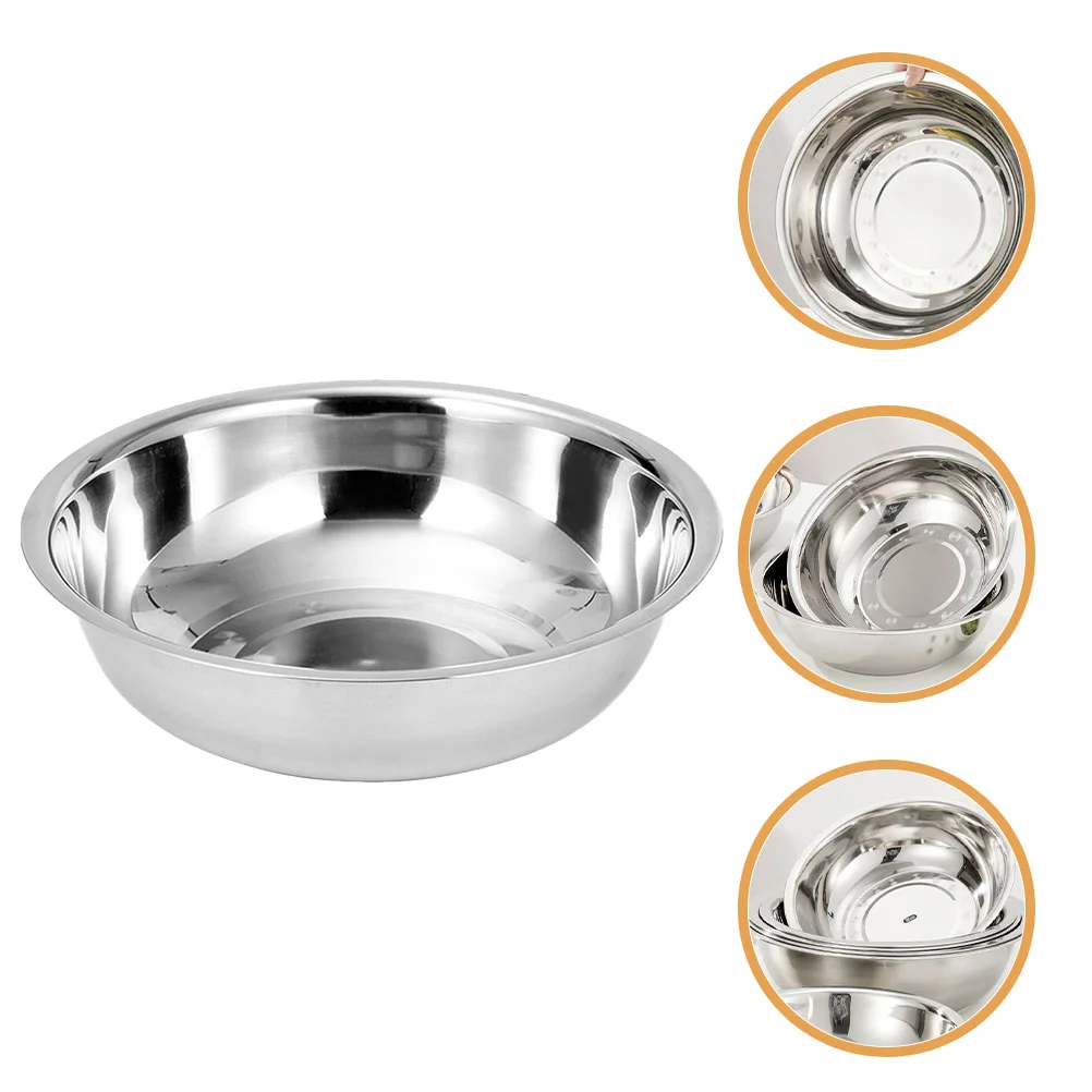 

Stainless Steel Basin Extra Large Mixing Bowl Metal Bowls for Kitchen Camping Sink