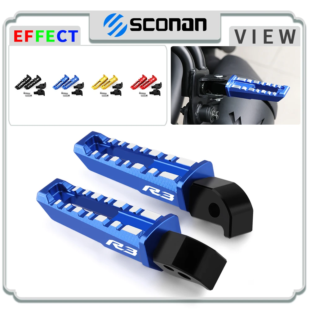 For  YZFR3 YZF-R3 YZF R3 2015 - 2020 2021 2022 2023 2024 2025 Motorcycle Accessories Rear Foot Pegs Rests Passenger Footrests