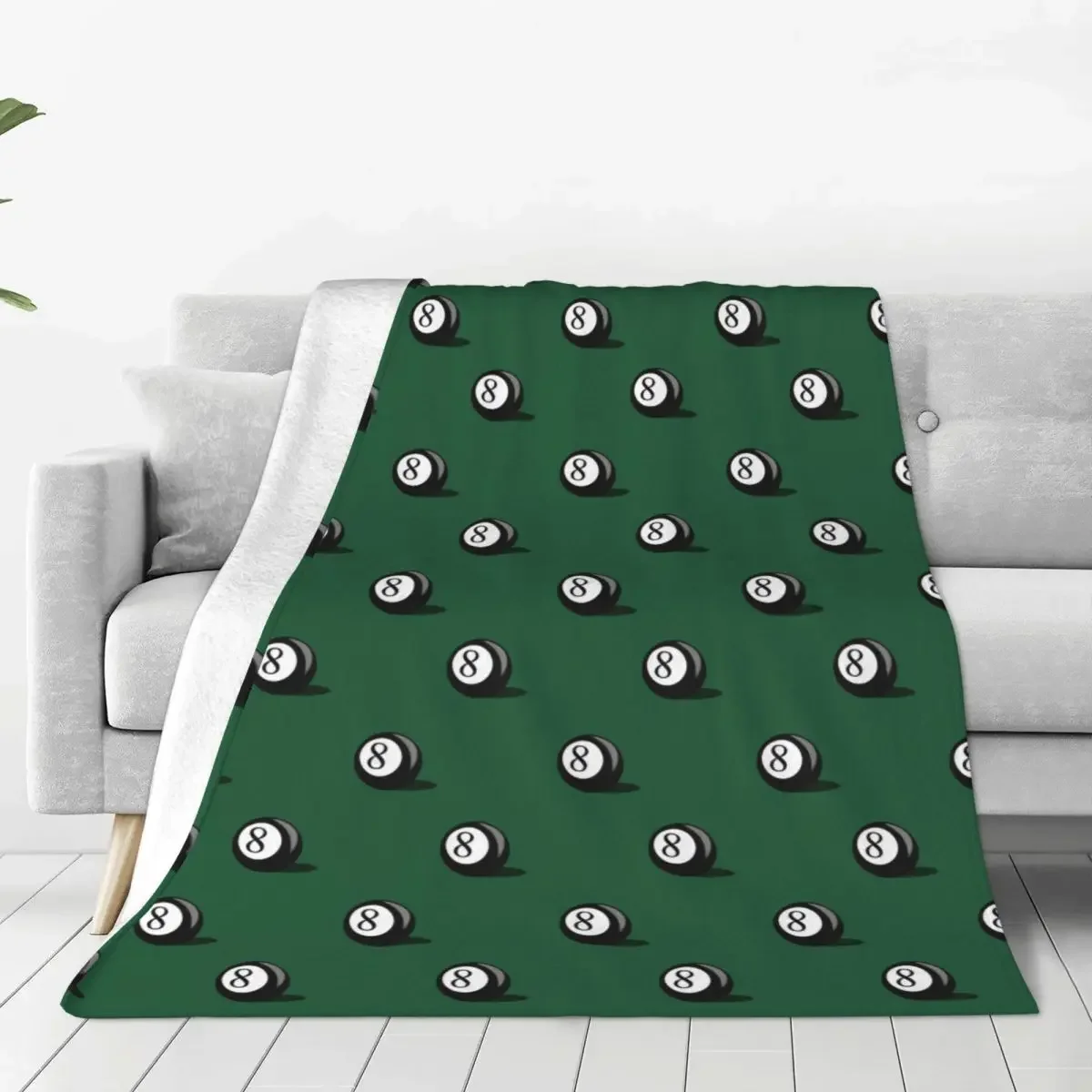 Black Billiard Ball Number Eight 8 Blankets Flannel Summer Pool Balls Relax Lightweight Throw Blankets for Sofa Couch Bedspreads