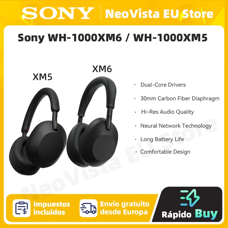 Sony WH-1000XM6 / WH-1000XM5 écouteurs sans fil casque supra-auriculaire antibruit haute résolution sans fil 30 heures de lecture XM6