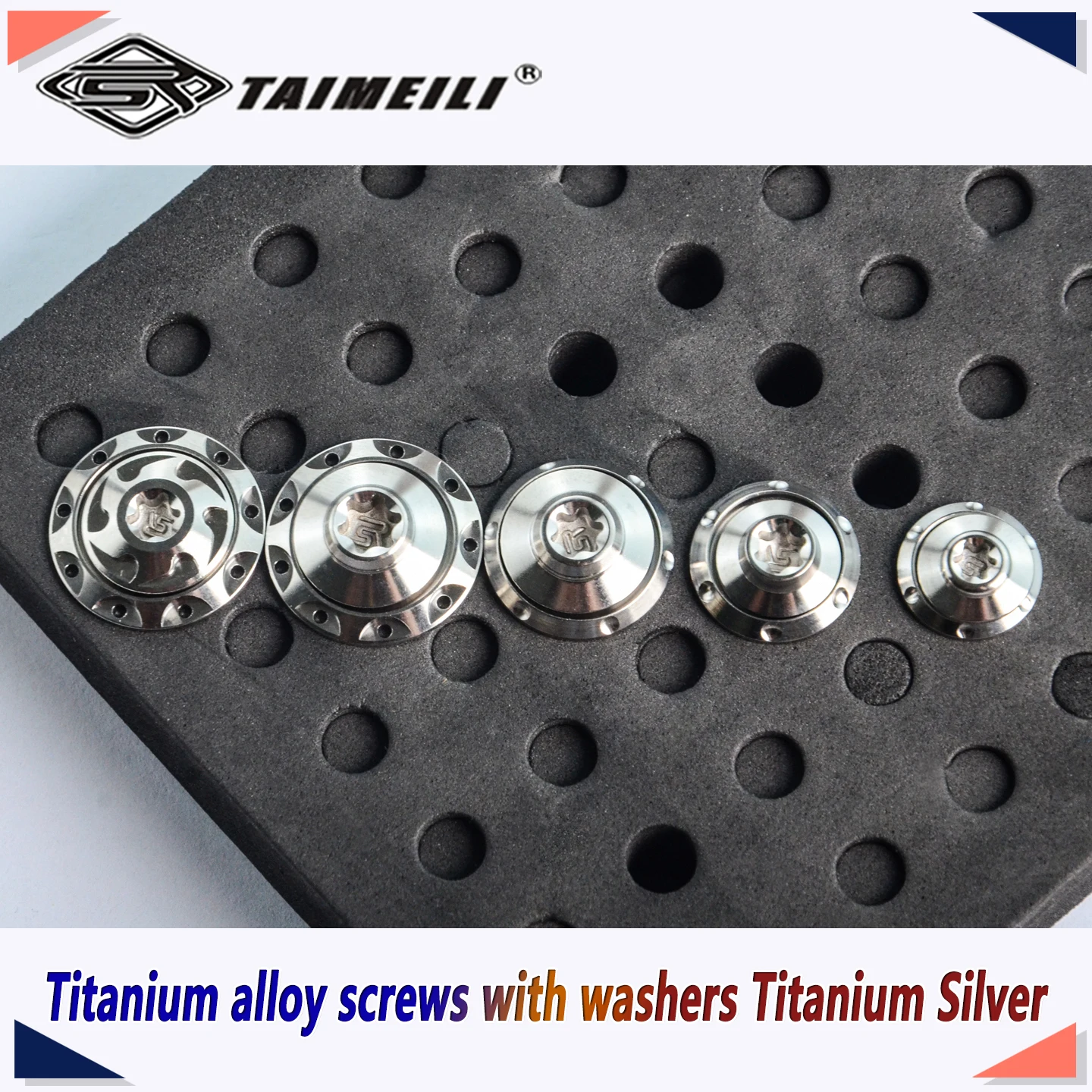 TAIMEILI Titanium Alloy Umbrella Head Decorative Screws With Washers M5/M6/M8x15-45mm Motorcycle Silver Mod Fasteners 1Pcs