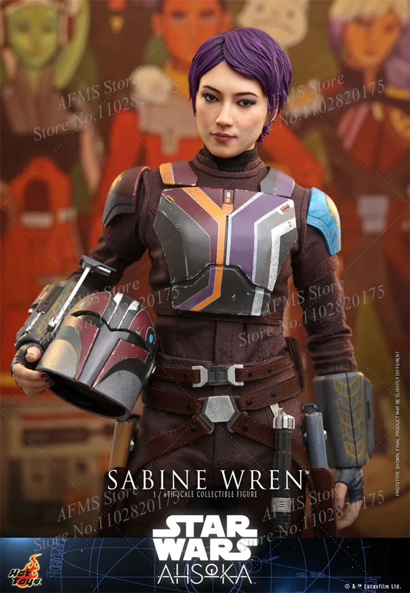 Hottoys ht tms111 1/6 escala figura colecionável star wars weaponeer sabine wren conjunto completo 12 Polegada feminino soldado figura de ação corpo