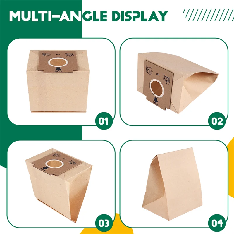 

10 Pcs Vacuum Cleaner Kraft Paper Dust Bags Dual Filter Dust Bag Fit For Z1480 ZW1200-211 ZC1120B ZC1120R ZC1120Y ZMO1510 ZMO151