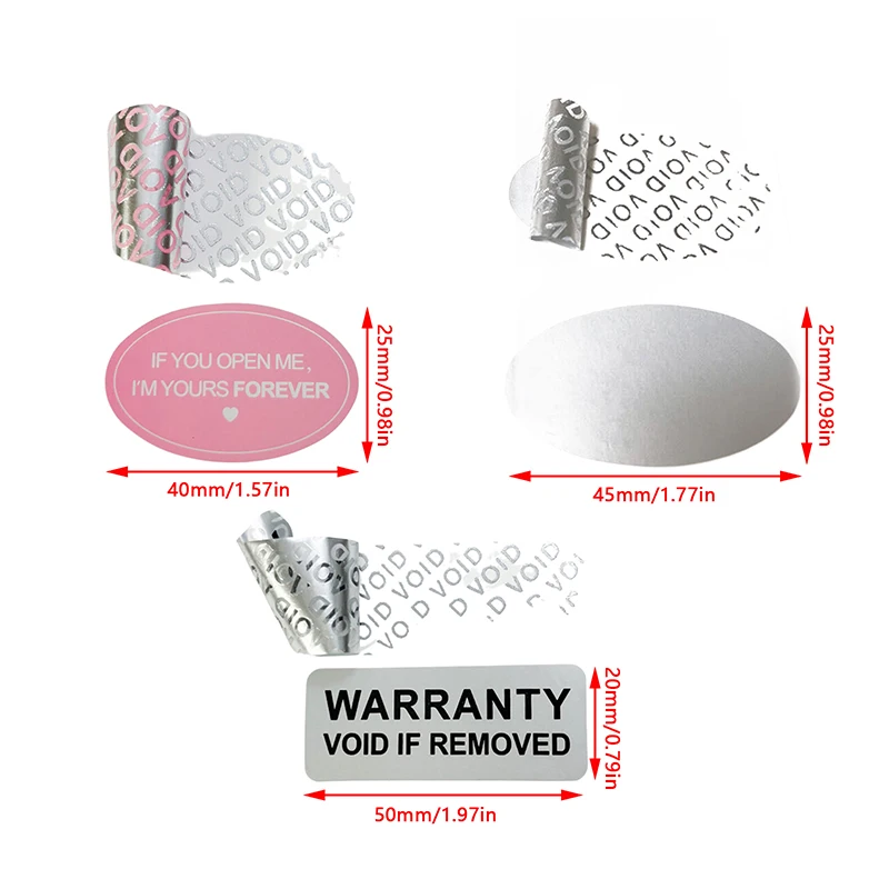 100Pcs Warranty Protection Sticker Security Seal Brittle Paper Tamper Proof Warranty Void Label Stickers Adhesive Label Guanante