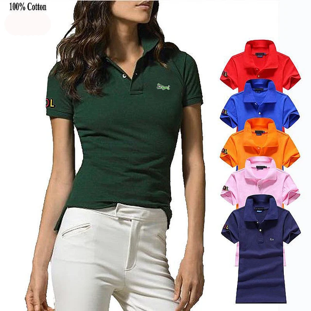 100 cotton women's polo shirts deals
