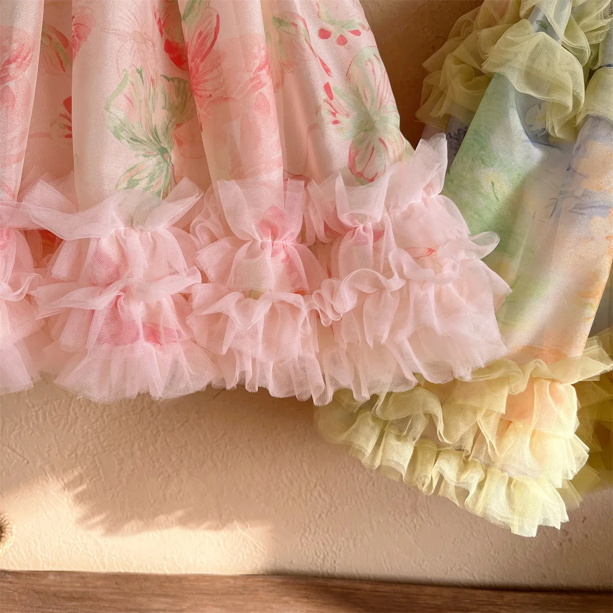 Girls 2026 Summer New Dress Childrens Butterfly Wing Sweet and Stylish Strap Dress Girls Summer Princess Mesh Skirt Trendy