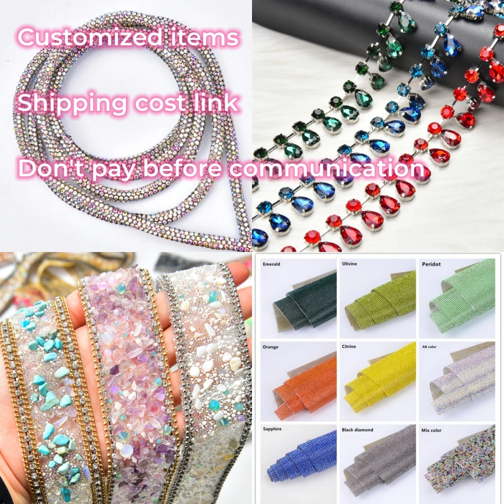 Glass Crystal Rhinestone Crystal Chain Trimming for Garment Shoes Bags Decoration Accessories