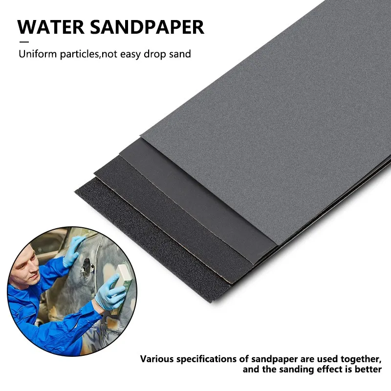 80-7000 Grit Sandpaper Set 230x93mm Wet Dry Sanding Sheets Set for Rust Removing Polishing Pad Abrasive Tools