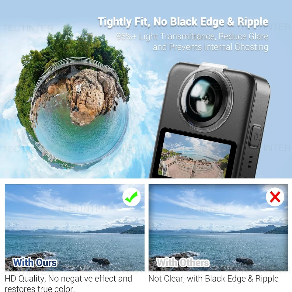 Transparente PC-Objektivschutzabdeckung für DJI OSMO 360 Kratzfeste Schutzhülle Wasserdichter Objektivschutz für DJI OSMO 360 Kamera – Detail 2