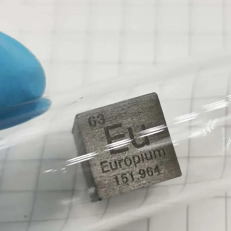 10mm Europium Eu Cubic Periodic Table Cube 99.9% Pure Europium Cubic Metal Gift Rare Metal Europium Element Block Hot Sales