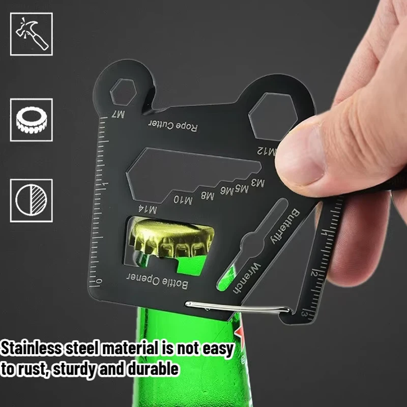 

Stainless Steel Outdoor Multifunctional Tool Convenient Camping and Hiking Creative Survival Combination EDC Mini Pocket Tool