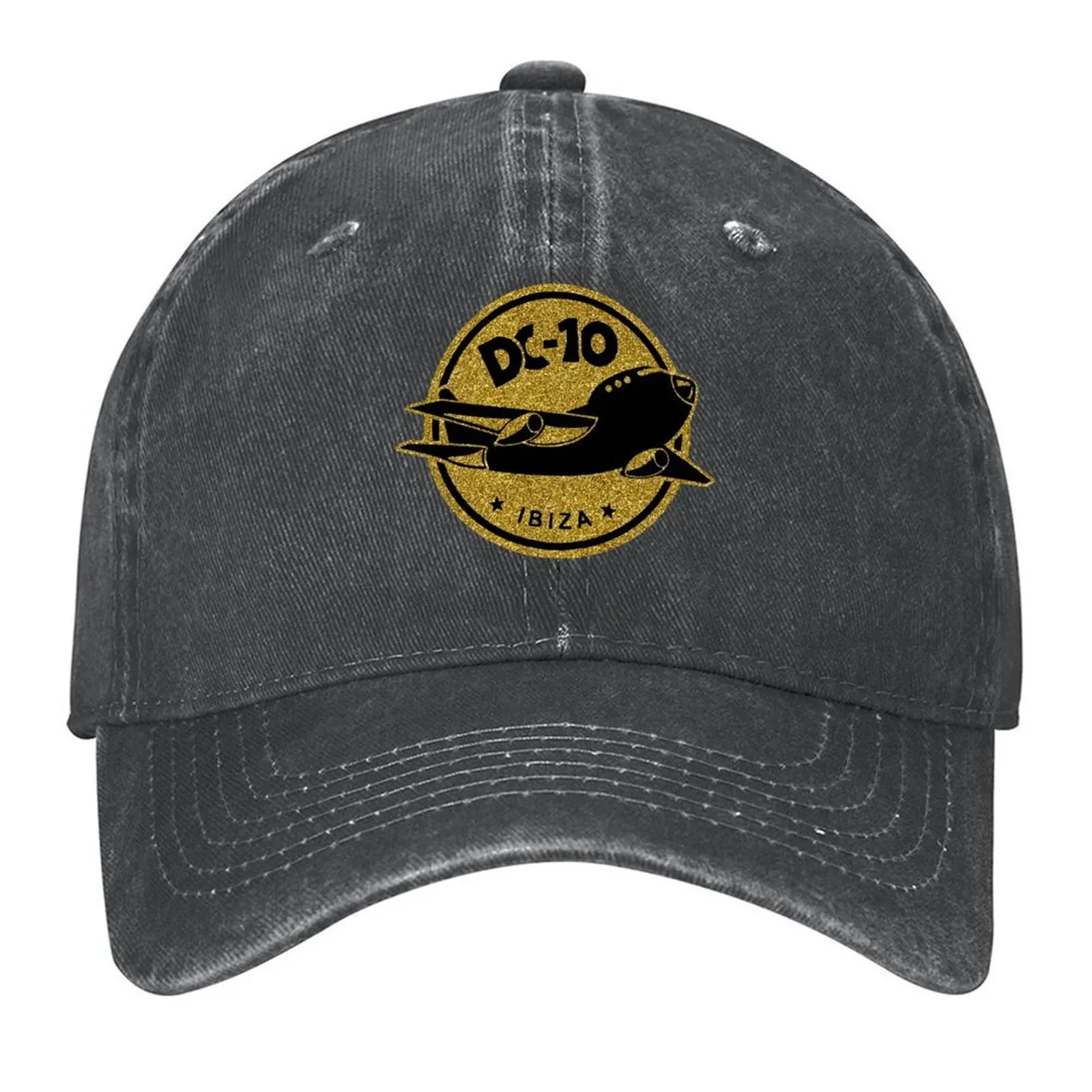 

DC10 Bar Club IBIZA: MODEL 18 gold sequins black background (original HD DESIGN) Baseball Cap sun caps Hats Woman Men's