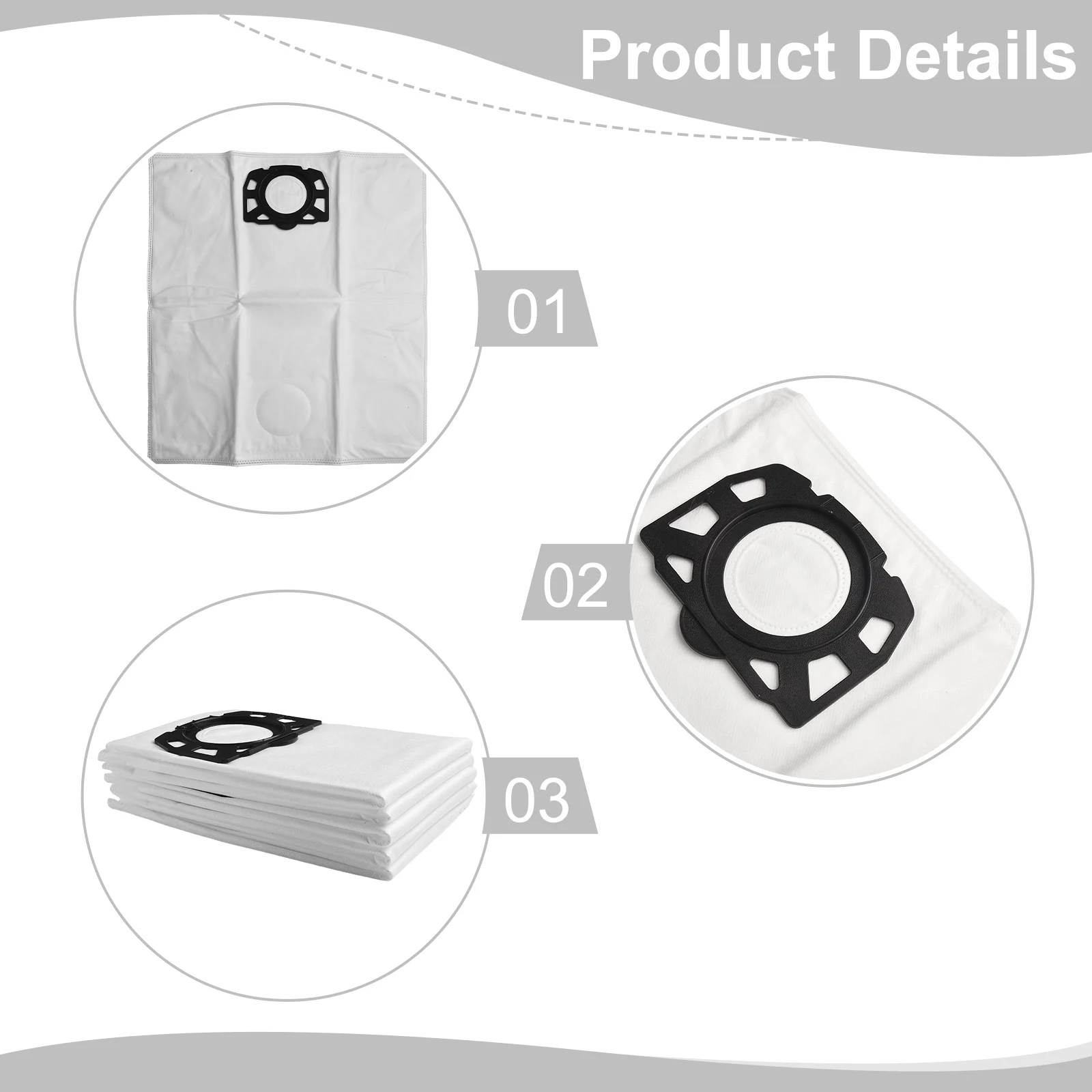 For WD4 WD5 WD6 Vacuum Cleaner Bags Non Woven Fabric Dust Bags with Advanced Filtration Available in 5 or 10 Count