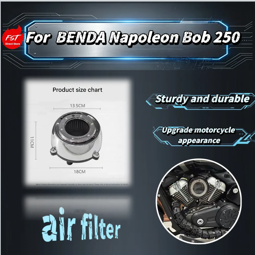 For Benda Napoleon 250 Modified Semi-transparent Air Filter Large Inlet High Flow Waterproof Intake Cleaner Accessories