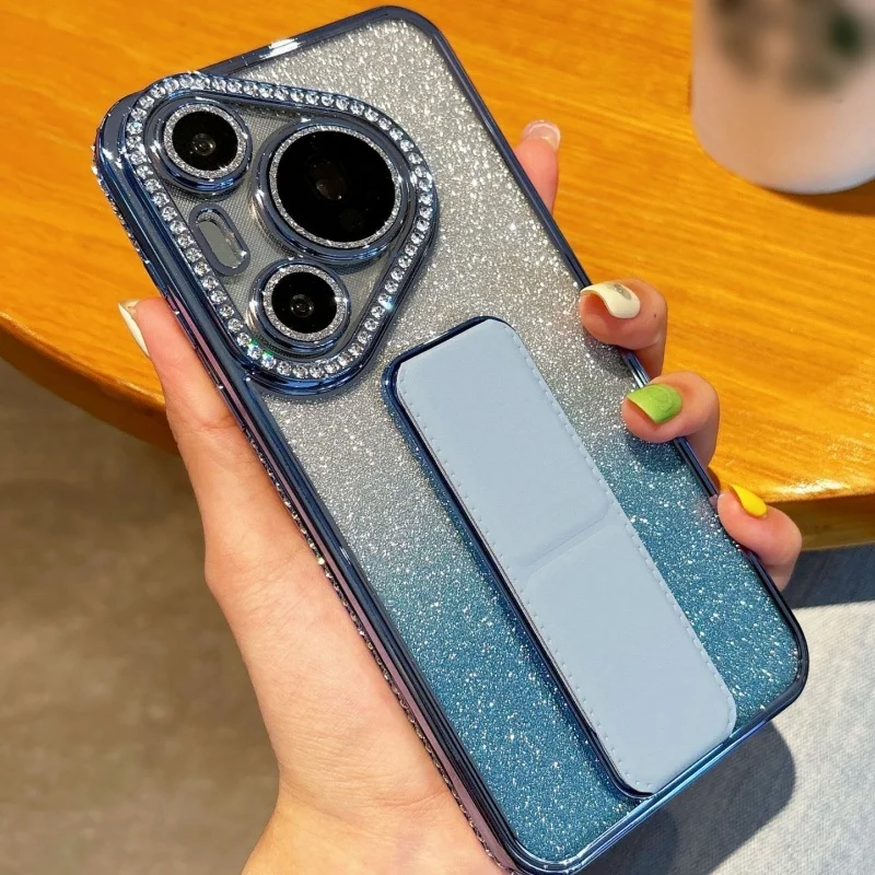 

Glitter Diamond Phone Case for Huawei Pure 70 Pro Ultra Kickstand Shockproof Protection Back Cover For Huawei mate 60 Pro
