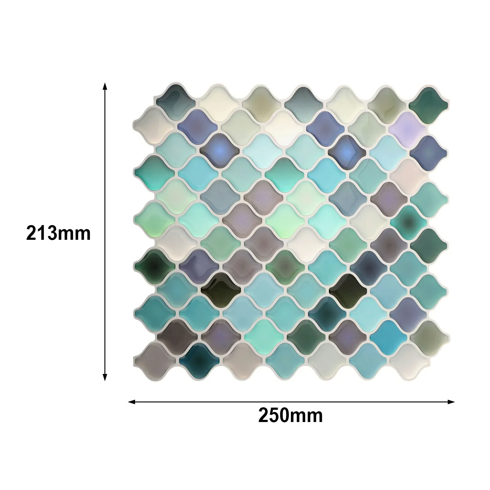 21.3*25cm DIY Tile Sticker PET Art Mosaic Vinyl Backdrop Floor Background Home Decoration Waterproof Oil Proof