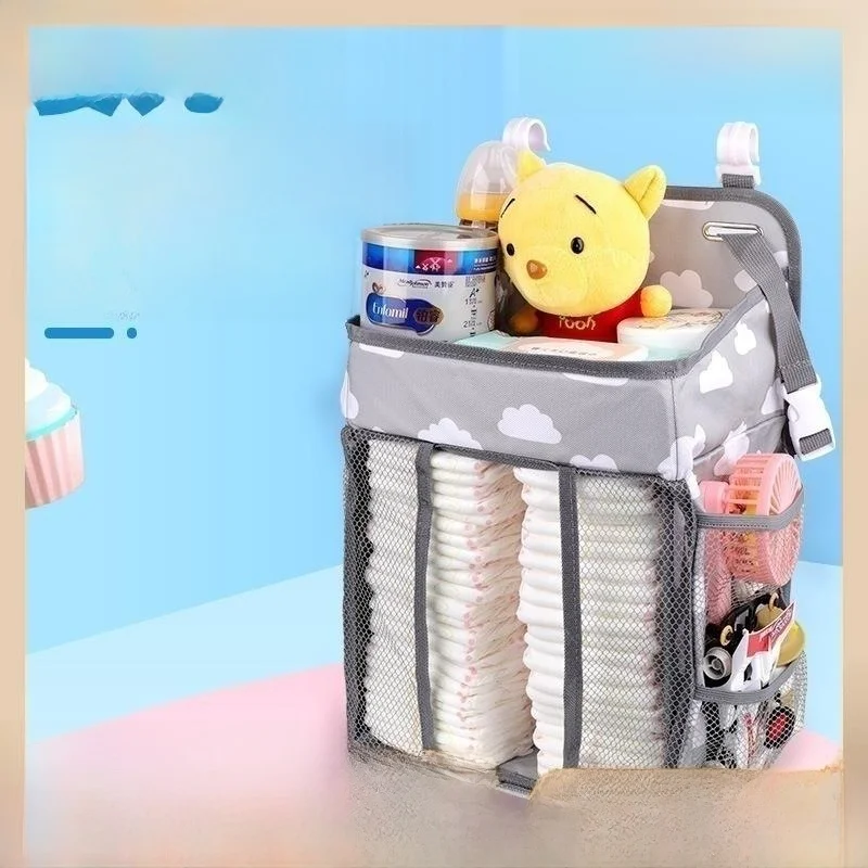 ベビーベッドポリエステル収納袋おむつおもちゃ吊り下げバッグマタニティ幼児用品収納オーガナイザー家庭用ファブリックアート