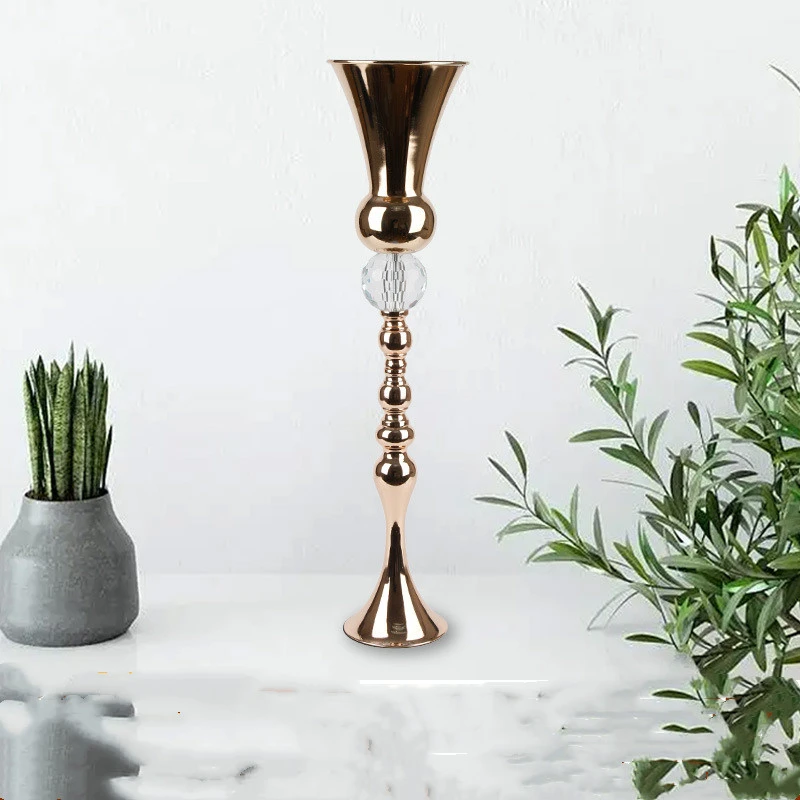 

New Wedding Vase Metal Candlestick Road Lead Props Home Decoration wedding Table Center fFower Stand Candle Holder