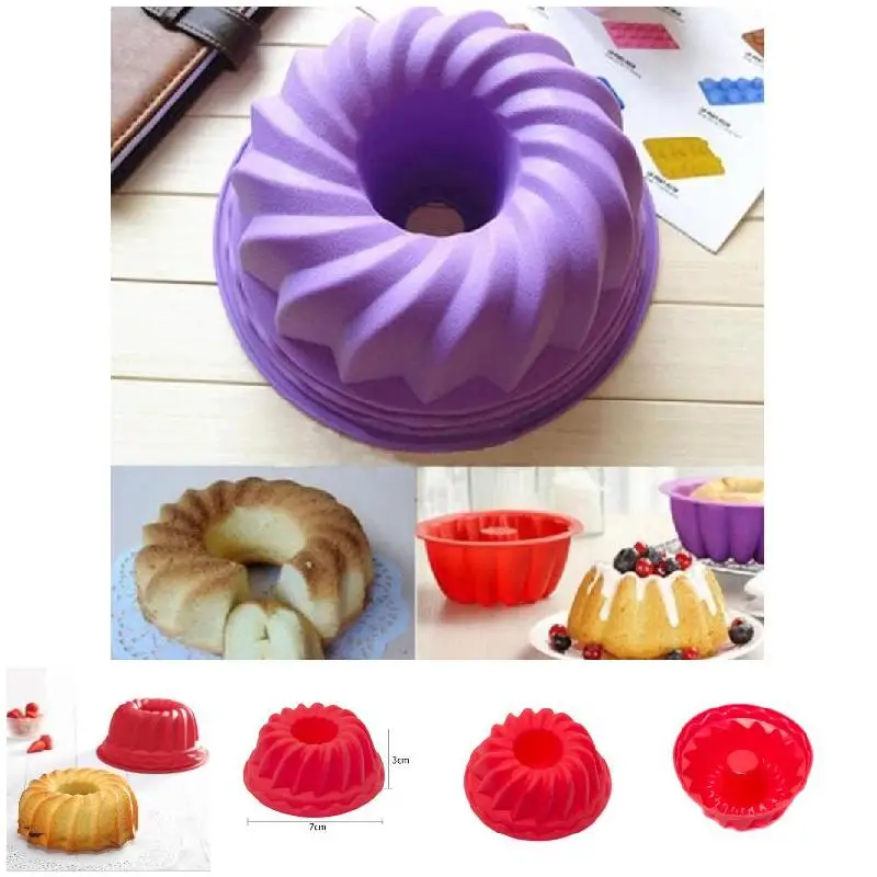 2 Pcs Silicone Pastry Cake Mold DIY Baking Dessert Mousse Cake Baking Tools 3D Art Cake Baking Tray Tool Model Random Color