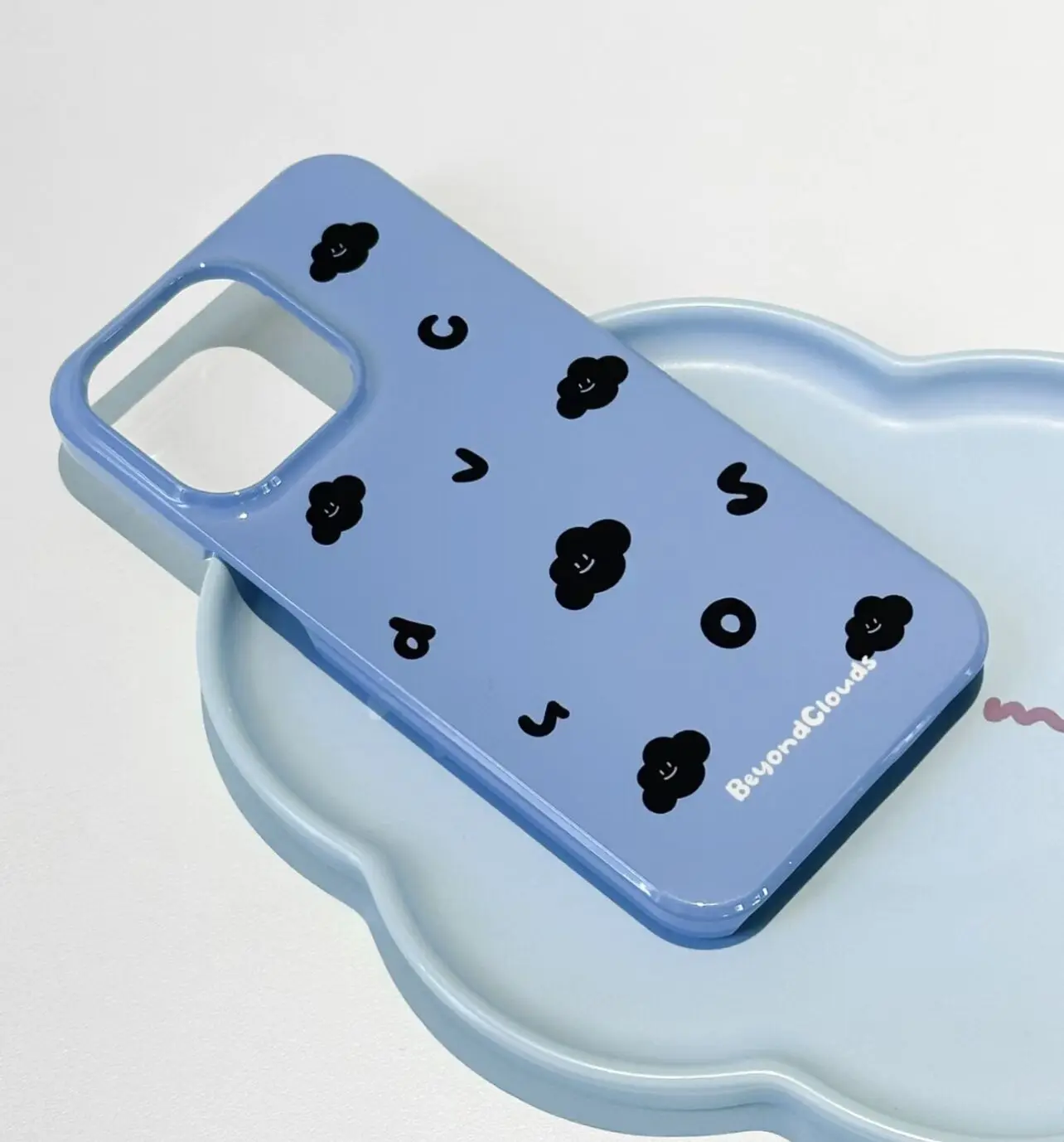 Smiling Face Cloud Letter Phone Case for iPhone 16 15 14 13 12 11 Pro Max XS XR XSMax 6 7 8 Plus Glossy HD Hard PC Cover