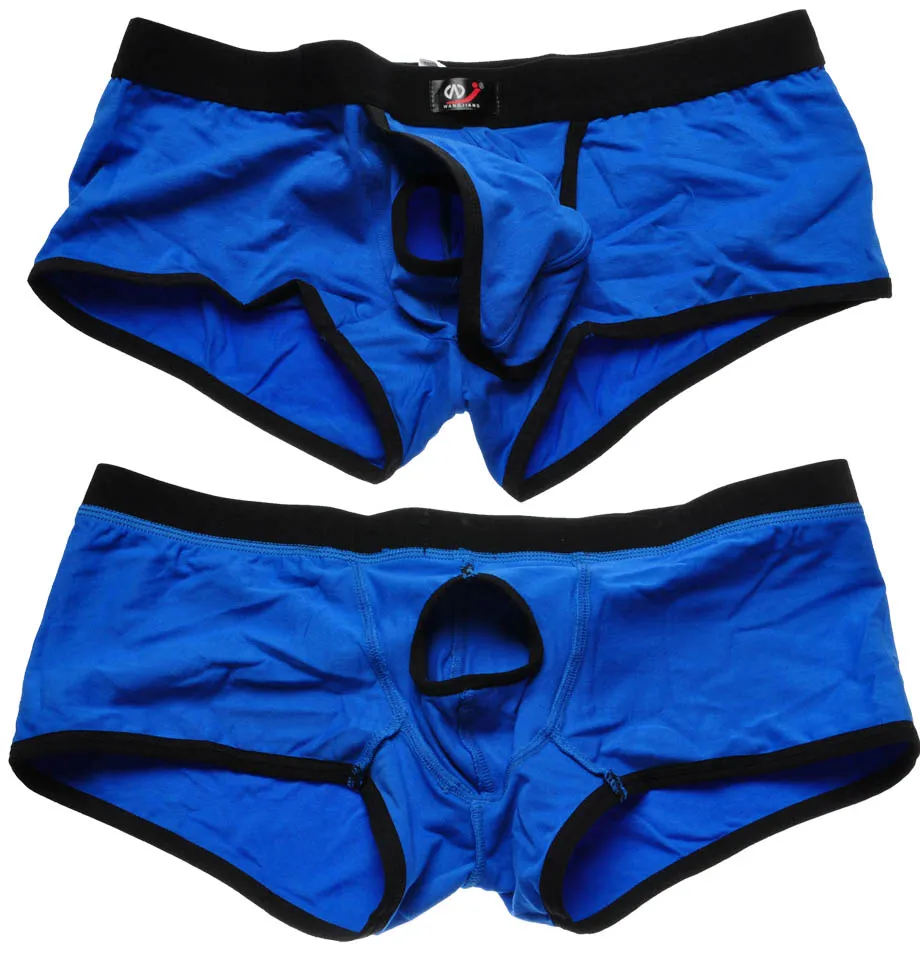 Calzoncillos bóxer sexys de algodón para hombre, ropa interior masculina transpirable con bolsa abierta y bolsa móvil, shorts transpirables