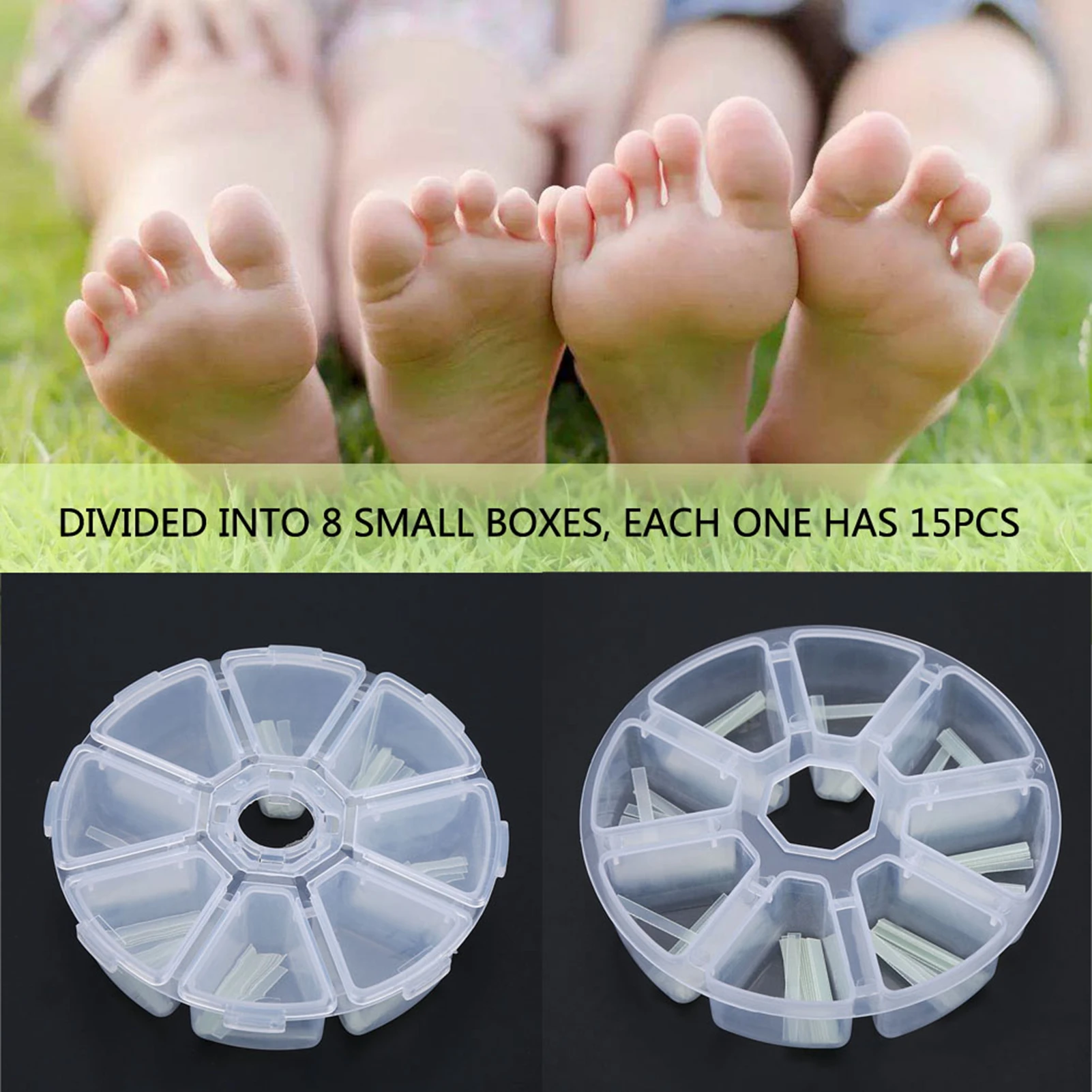 120 pièces/boîte autocollant incarné outil de soin des pieds pédicure incarné ongle redressage pince orteil autocollant pour ongles Patch outil de Correction