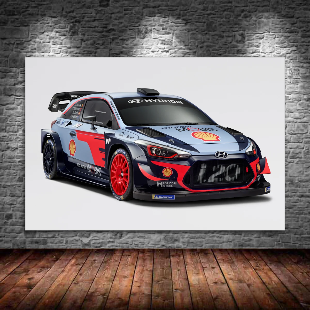 Sportscar Hyundais Tuning i20 Coupe W R C Race Car Wall Art Painting Canvas Posters and Prints Living Room Home Decorations