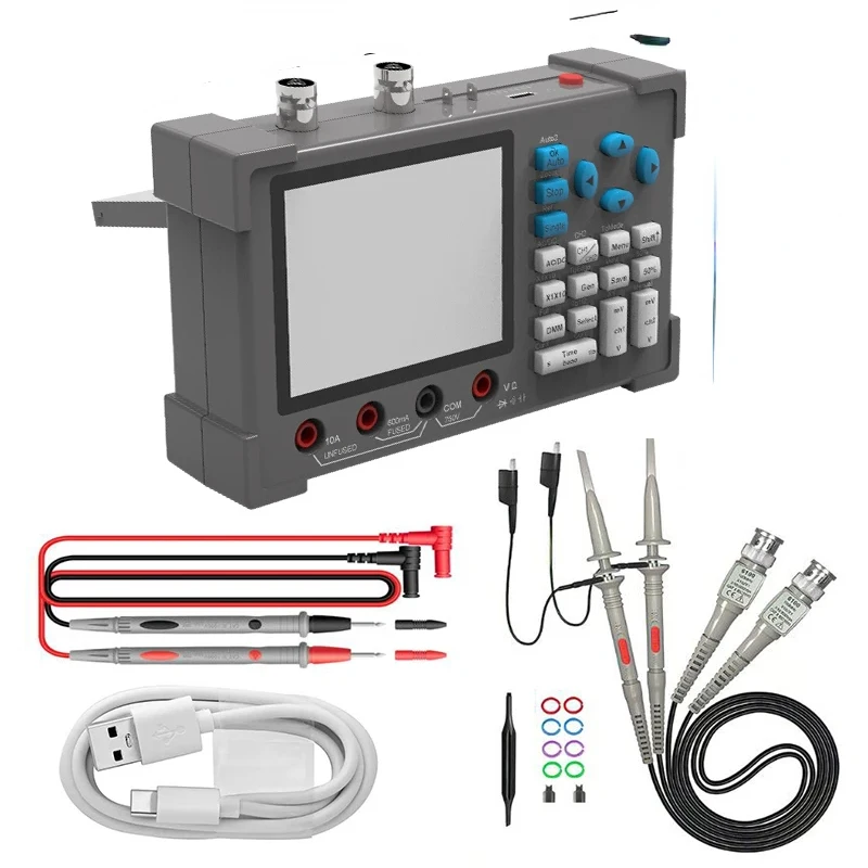 ZEEWEII DSO3D12 3.2 Inch Desktop Digital Oscilloscope 120M Bandwidth Dual Channel Multimeter and Signal generator 3 in 1