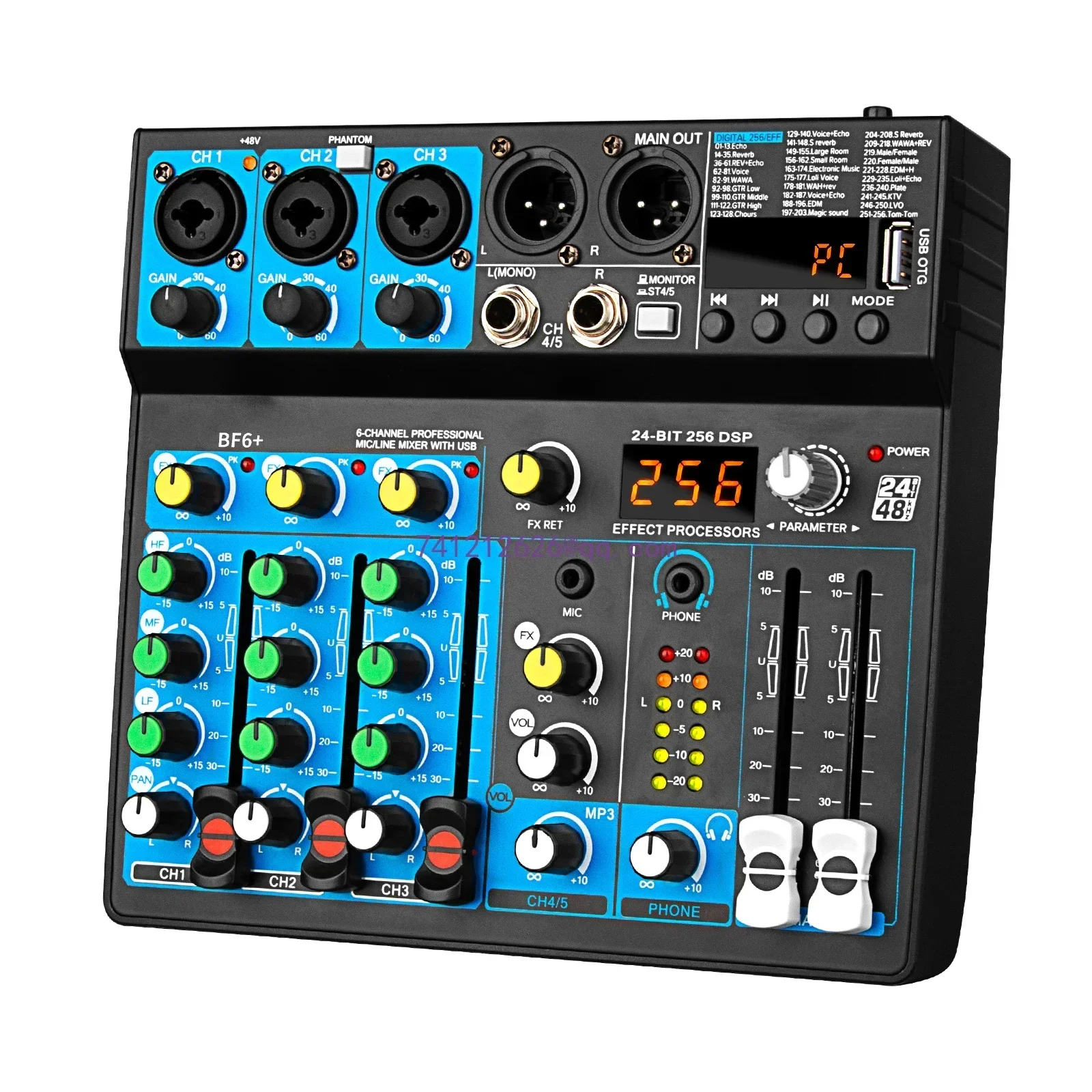 

DJ Controller/Audio Console Mixer BF6+ Professional 6 channel Audio Mixer Portable Mixers 6 Channel