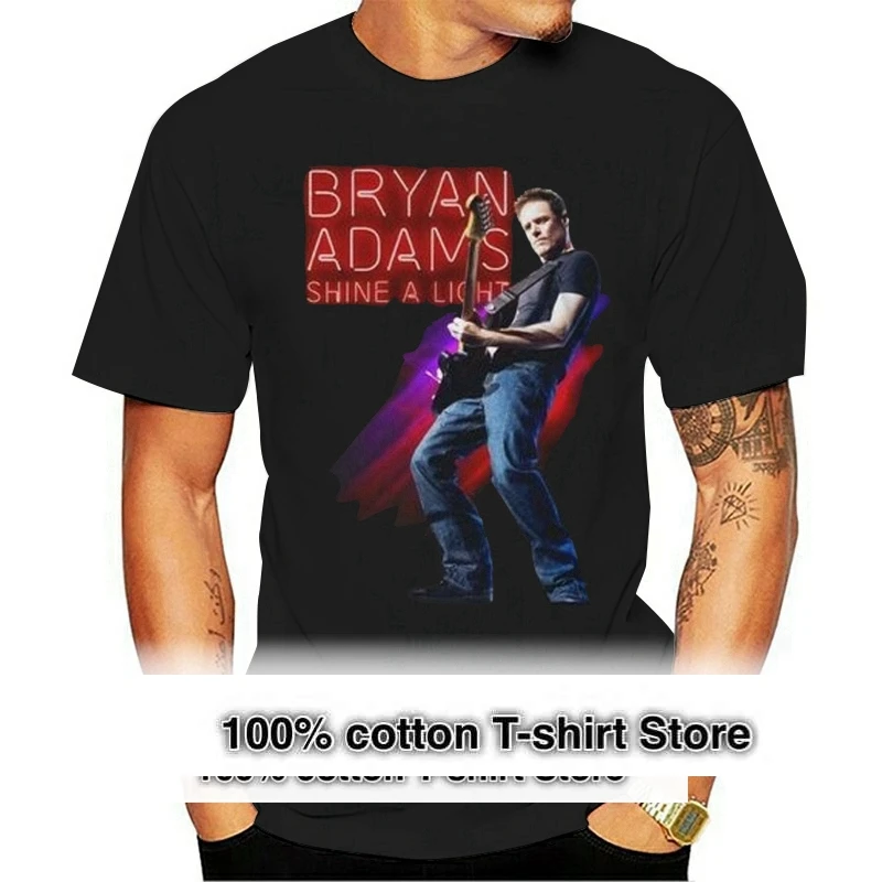 New Bryan Adams Shine A Light USA Tour Aug-Sept 2024 Black T Shirt S - 3XL 100% Cotton Men T Shirt Women Tops Tee