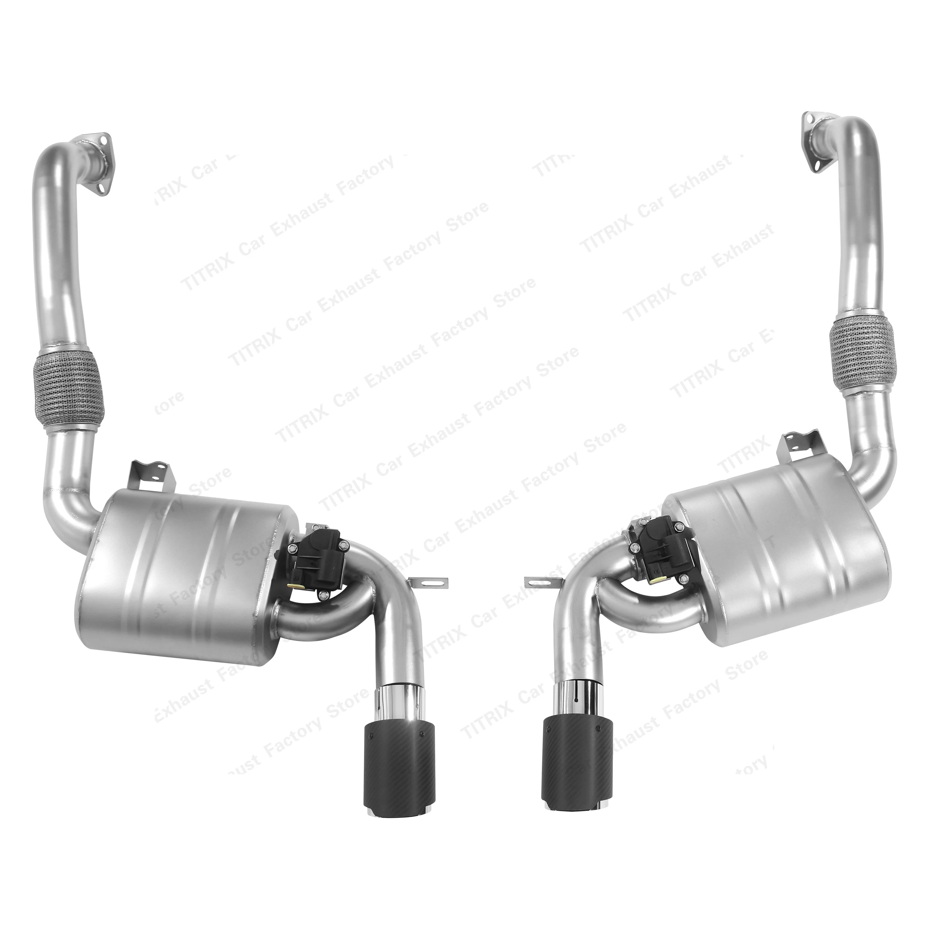 Catback Exhaust System For Porsche 987 Stainless Steel Valved Muffler Kit With Exhaust Tip Mid Pipe + Rear Muffler Auto Parts