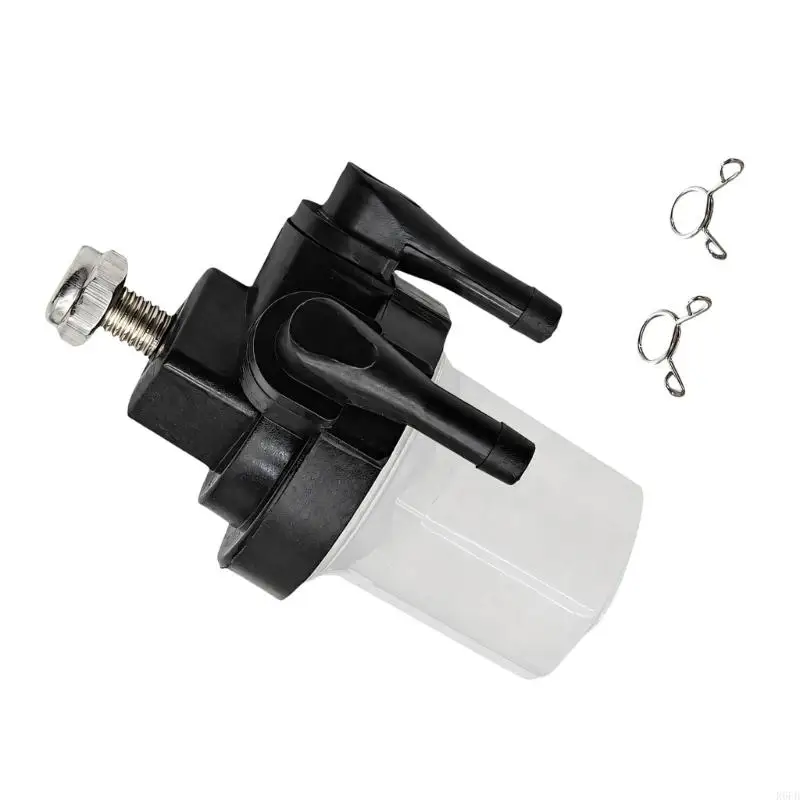 61N-24560-00-00 Marine Filter With Clear Collection Bowl, Mounting Fastener and Hose Clamps for 9.9-90HP Boat Engine Maintenance