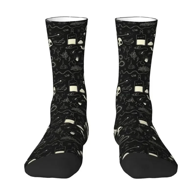 Witchcraft Pattern With Animal Skulls Socks for Women Men Stretch Summer Autumn Winter Halloween Spooky Witch Crew Socks