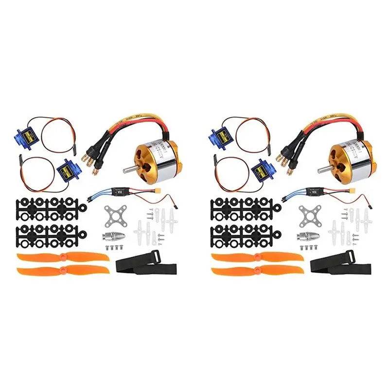 【anniversary-sale】2x-2212-1400kv-motor-8060-propeller-sg90-9g-servo-30a-xt60-esc-rc-helicopter-accessory-for-rc-quadcopter-helic
