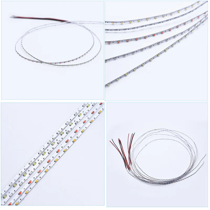 DIY Light Belt Hand-made Night Flight Model DIY Light Belt Back Glue 3V Ultra-narrow 1.5MM Ultra-fine Soft Led Light Bar 1 Meter