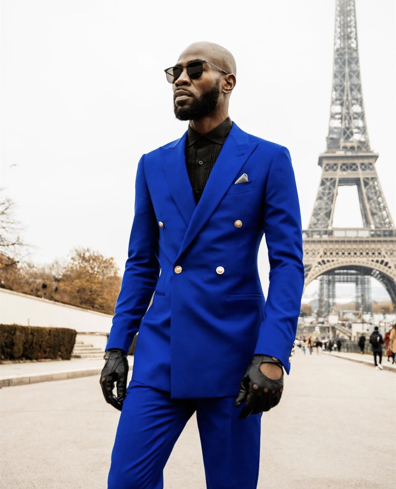

Royal Blue Mens Suits Jacket Slim Fit 2 Pieces Set Double Breasted Blazer Pants For Wedding Formal Groom Wear/Classic Fit Outfit