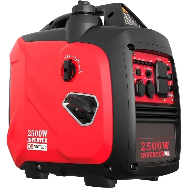 2500-Watt Gas Powered Portable Inverter Generator, CO Sensor, Super Quiet for Camping, Tailgating, Home Emergency Use