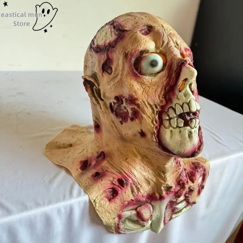Halloween Scary Walking Dead Zombie Head Mask Latex Creepy Halloween Costume Horror Adult Halloween Decoration Props Headwear