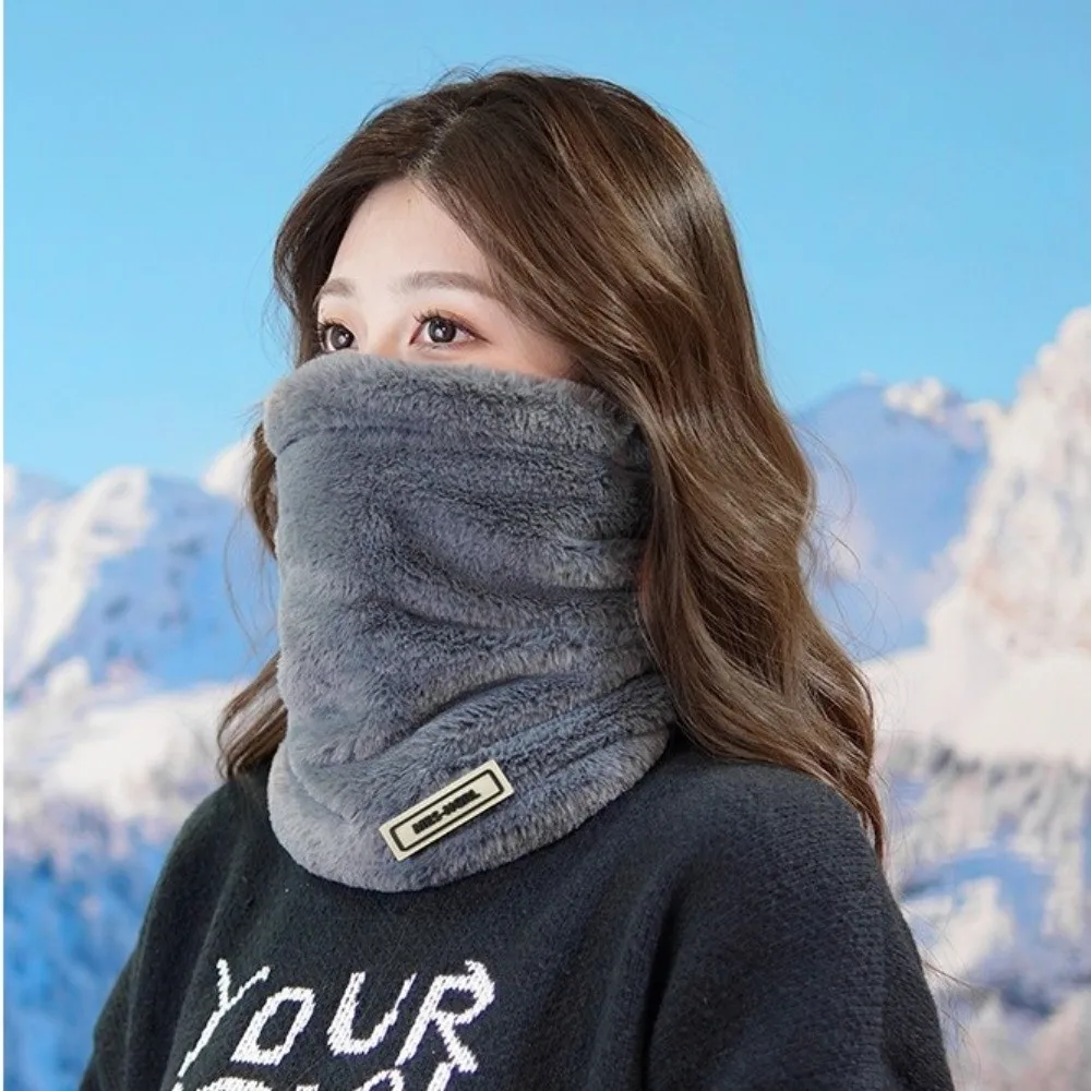 Новый регулируемый теплый шарф, ветрозащитный коралловый флис, искусственный воротник, холодостойкий однотонный шарф-труба, подарок