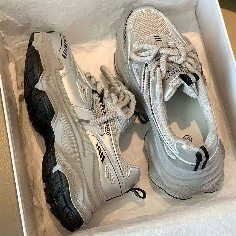 

Новые женские Sports oes Faionable Street Sle, легкие Thi Bot Dad oes, весенне-осенний сезон, модные модели