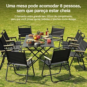 Mesa de Acampamento Dobrável Portáti , Cadeira Dobrável ao Ar Livre 6 principais vendas mesa e cadeira de camping - №5