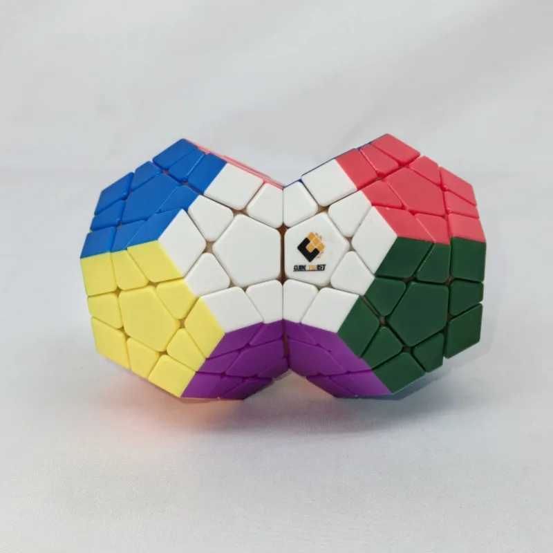 

Supercube Irregular Solid Color Connected Five-Cube 3x3 Megaminx Two-connected Magic Cube Siamese Megaminx Cube Fidget Toy