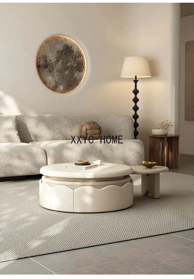 Modern Simple round Combined Tea Table Home Creative Rotational Function Side Table