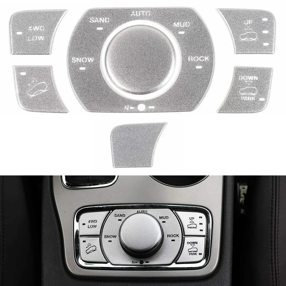 

7Pcs For Jeep For Grand For Cherokee 2016+ Control Button Decor Cover Four Wheel Drive Controllor Part Trim Sliver